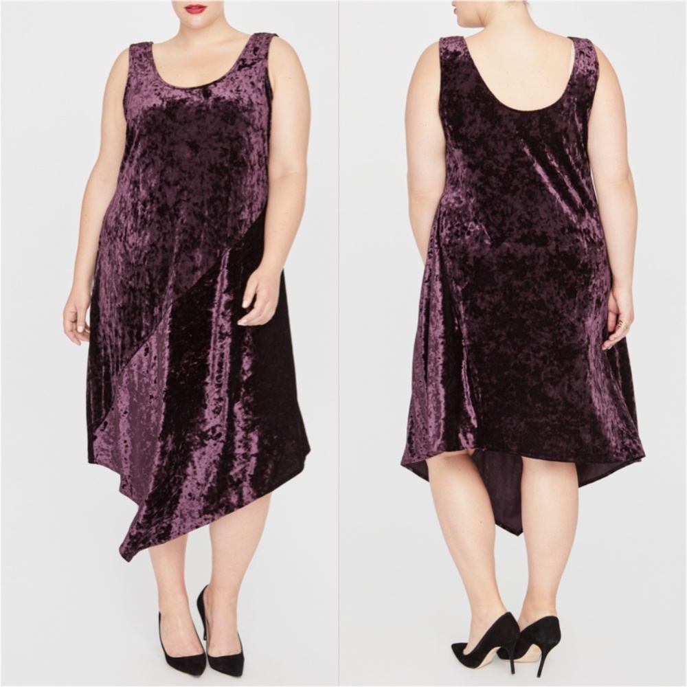 Rachel Roy Kelsie Asymmetrical Hem Velvet Dress